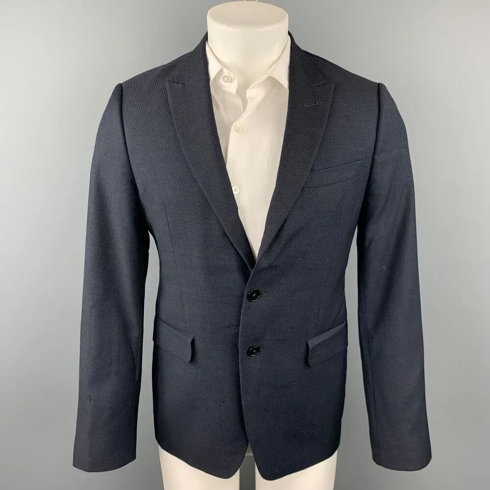 PS by PAUL SMITH Size 38 Navy Blue Virgin Wool Single Breasted Sport Coat